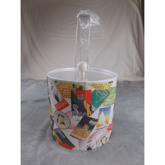 Retro Barware Ice Bucket Vintage 2003 New (other) Cocktails Multicolor Party Fun - Picture 7 of 16